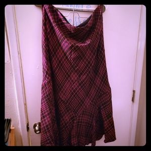 NWOT Pink and black plaid skirt
